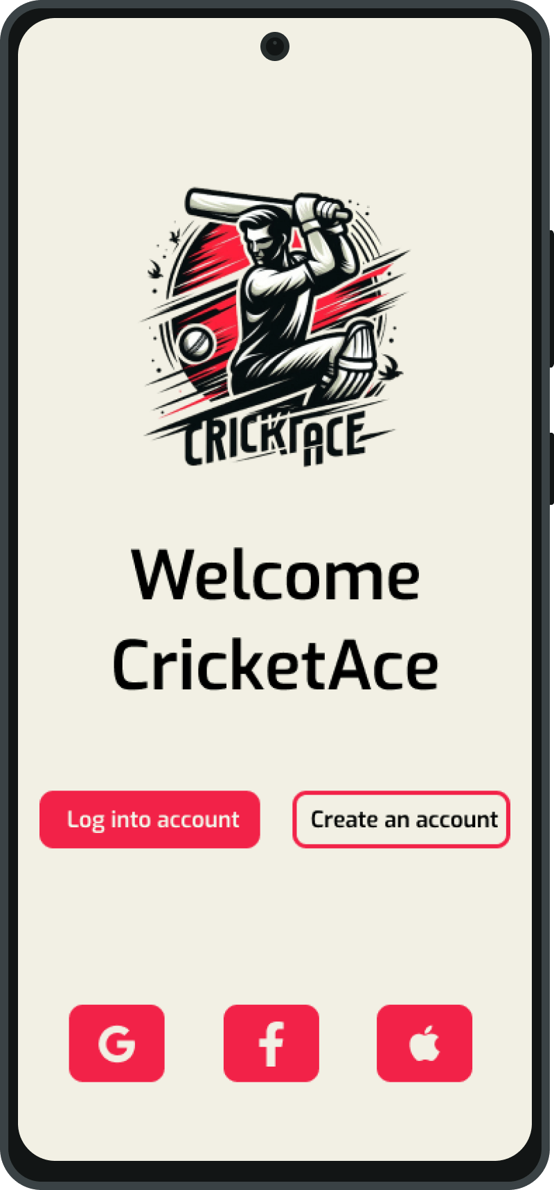 CricketAce main screen